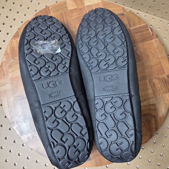 UGG ASCOT BLACK LEATHER SHEARLING LINED MOCCASIN SHOE US 17/ EU 51/ UK 16 main image 8